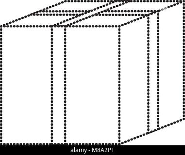 Forma tratteggiata casella di chiusura oggetto package per la consegna Illustrazione Vettoriale