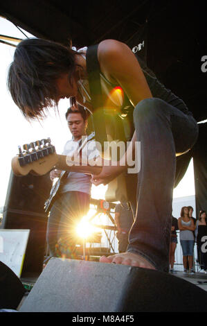 Meg & Dia esegue sul palco durante il Vans warped tour 2007. Foto Stock