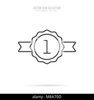 Le icone dei premi isolato con ombra in stile lineare. Illustrazione Vettoriale