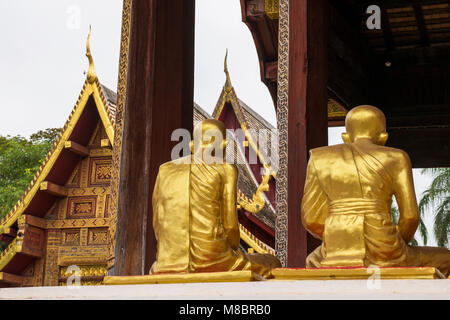 Tempio thailandese dettaglio, in Chiang Mai Thailandia Foto Stock