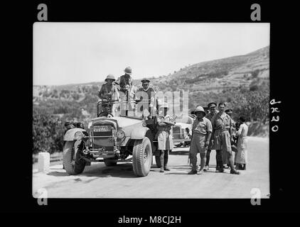 Jenin, Sett. 3, 1938. Le truppe britanniche in azione sulla strada Nablus-Jenin matpc LOC.18692 Foto Stock