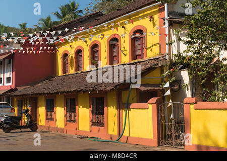 Casa colorati Mala Fontainhas Panjim Goa in India Foto Stock