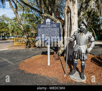 Sant Agostino, FL - Marzo 07, 2018: una vista della fontana della giovinezza del Parco Archeologico Foto Stock