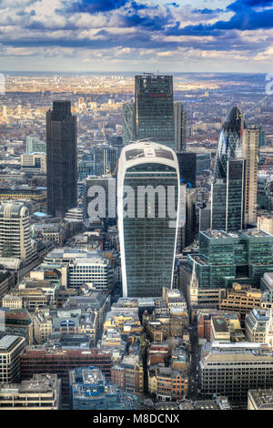 Bel tramonto su Londra, vista da Shard. Londra, Regno Unito Foto Stock