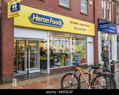 Heron Foods, Bradshawgate, Leigh Lancashire Foto Stock
