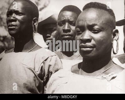 1940s East Africa - training camp in Kenya per l Africa recluta per l'esercito britannico Foto Stock