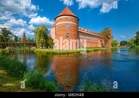 Medievale castello gotico in Lidzbark Warminski, Polonia Foto Stock