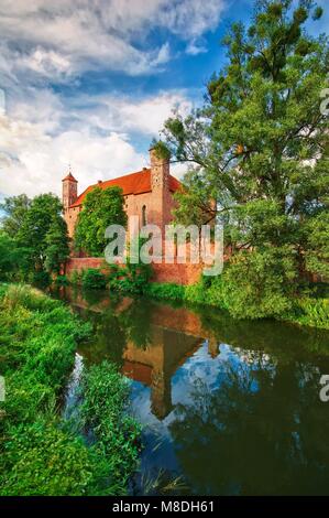 Medievale castello gotico in Lidzbark Warminski, Polonia Foto Stock