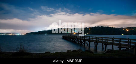 La vista del porto, Bainbridge, Washington, Stati Uniti d'America Foto Stock