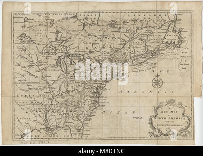 Una nuova mappa del Nord America, 1763 Foto Stock