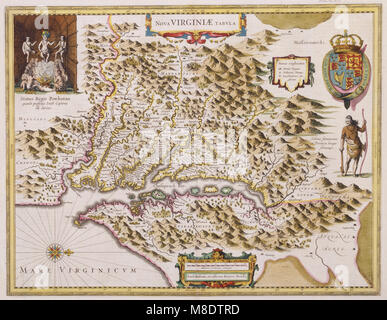 Mappa di Virginia, 1630 Foto Stock