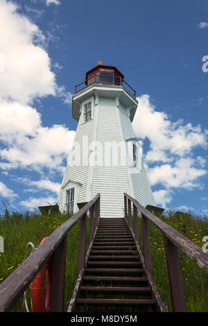 Mulholland Point Lighthouse, affacciato sul Canale di Lubec, Campobello Island, New Brunswick, Canada Foto Stock