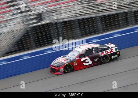 Fontana, CA, Stati Uniti d'America. 16 Mar, 2018. Fontana, in California, Stati Uniti d'America. Xvi Marzo 16, 2018 - Fontana, in California, Stati Uniti d'America: Austin Dillon (3) prende il via a qualificarsi per il Club Auto 400 presso Auto Club Speedway di Fontana, in California. Credito: Justin R. Noe Asp Inc/ASP/ZUMA filo/Alamy Live News Foto Stock