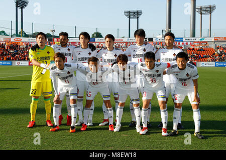 Zweigen Kanazawa gruppo team line-up, Marzo 17, 2018 Calcio : 2018 J2 League match tra Omiya Ardija 1-1 Zweigen Kanazawa all Nack5 Stadium Omiya a Saitama, Giappone. (Foto di AFLO SPORT) Foto Stock