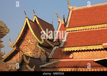 Thailandia Chiang Mai, Wat Phra That Doi Suthep, tempio buddista, Foto Stock