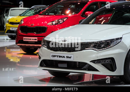 Ginevra, Svizzera - Marzo 7, 2018: Kia Motors automobili presentato al 88th Geneva International Motor Show. Foto Stock