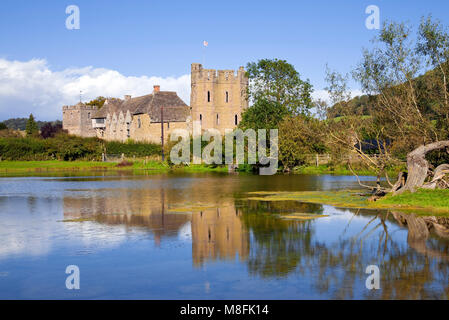 Stokesay castello fortificato medievale Manor House Shropshire Foto Stock