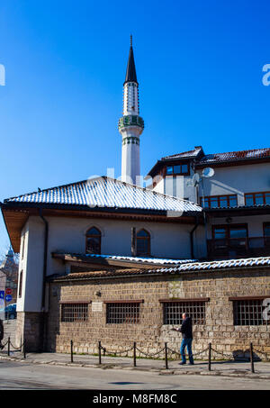 SARAJEVO, BOSNIA-ERZEGOVINA - FEBBRAIO, 16: Vista del Cekrekcijina Dzamija moschea di Febbraio 16, 2018 Foto Stock