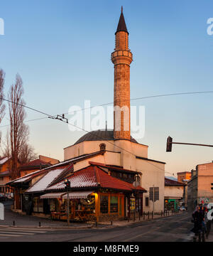 SARAJEVO, BOSNIA-ERZEGOVINA - FEBBRAIO, 16: Vista del Cekrekcijina Dzamija moschea di Febbraio 16, 2018 Foto Stock