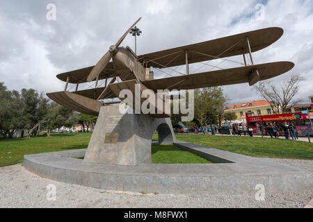 Float Plane monumento, Lisbona, Portogallo Foto Stock