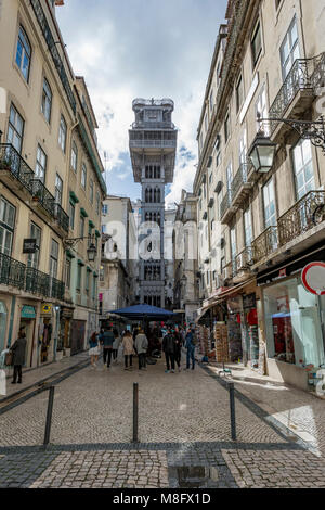 Elevador de Santa Justa, Lisbona, Portogallo Foto Stock