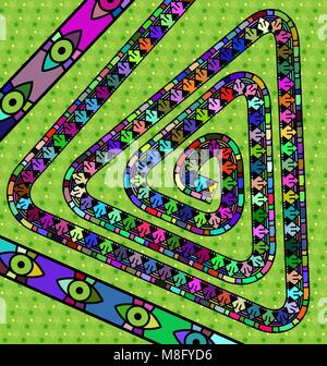 Verde e colorata a spirale triangolo Illustrazione Vettoriale