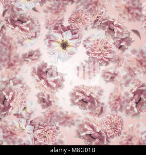 La caduta o battenti di rosa pastello sullo sfondo di fiori o di un modello Foto Stock