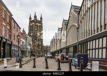 Mercato di Stockport, centro città, Stockport, Greater Manchester. Regno Unito Foto Stock