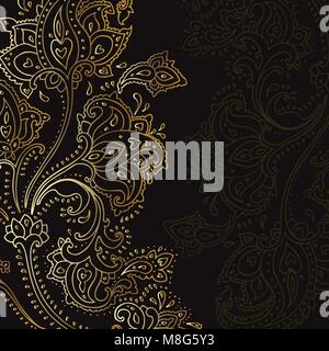 Sfondo di Paisley. Disegnata a mano ornamento. Illustrazione Vettoriale