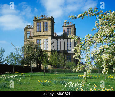 Hardwick Hall vicino a Chesterfield, Derbyshire, Inghilterra, Regno Unito. Foto Stock