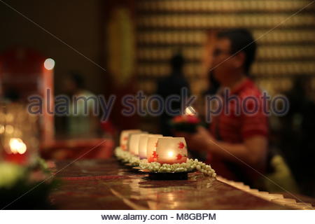 Le candele profumate sul display alla cerimonia di premiazione Foto Stock