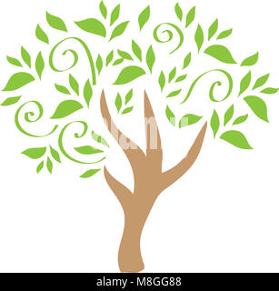 Creative e pulire il Logo Tree Clip Art Foto Stock