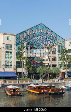 Riverside Point waterfront posto per pranzare, quartiere Civico, zona centrale, Singapore Island (Pulau Ujong), Singapore Foto Stock