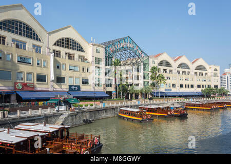 Riverside Point waterfront posto per pranzare, quartiere Civico, zona centrale, Singapore Island (Pulau Ujong), Singapore Foto Stock