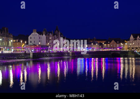 Oban Bay di notte Foto Stock