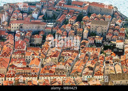 Vista di Dubrovnik Croazia dal Monte SDR Foto Stock