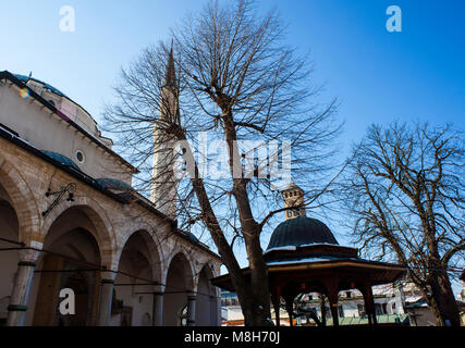 Vew di Gazi Husrev-bey moschea di Sarajevo Foto Stock