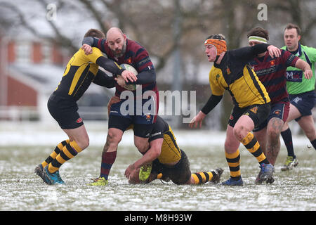 Braintree RFC vs East London RFC, Londra 3 Nord Est Division Rugby Union al Clubhouse il 17 marzo 2018 Foto Stock