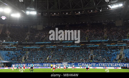 15 marzo 2018, Russia, San Pietroburgo: Calcio, Europa League, FC Zenit San Pietroburgo vs RB Leipzig, round del 16, la gamba di ritorno. Foto: Hendrik Schmidt/dpa-Zentralbild/dpa Foto Stock