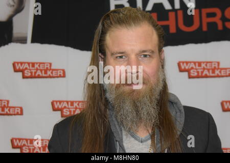 MANNHEIM, Germania - 17 Marzo: attore Ryan Hurst (figli di anarchia) al Walker Stalker Germania convenzione. (Foto di Markus Wissmann) Foto Stock