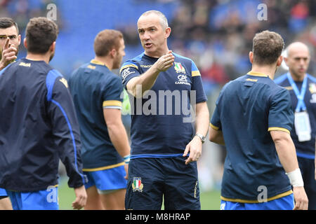 Conor O'Shea, Italia pullman. Roma 17-03-2018, Stadio Olimpico 6 NAZIONI RUGBY TORNEO Italia - Scozia / Italia - Scozia Foto Antonietta Baldassarre Insidefoto Credito: insidefoto srl/Alamy Live News Foto Stock