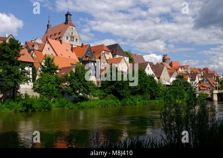 Besigheim: Il municipio storico e la città vecchia sopra il fiume Enz, Ludwigsburg District, Baden-Württemberg, Germania Foto Stock