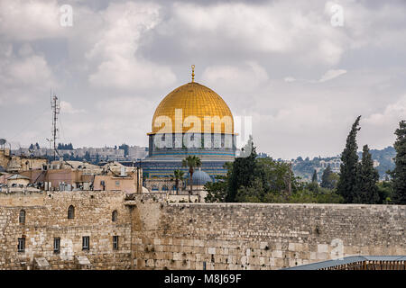 Mousque di al-Aqsa (Cupola della Roccia) nella Città Vecchia - Gerusalemme, Israele Foto Stock