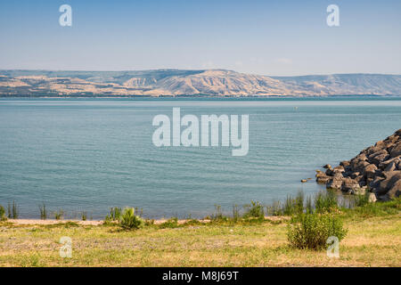Mare di Galilea preso dalla parte nord vicino a Cafarnao Foto Stock