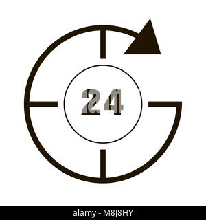 Intorno all'icona di un orologio Illustrazione Vettoriale