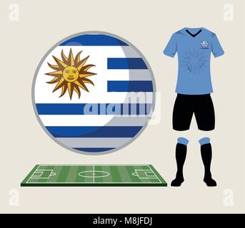 Il calcio uruguay sport usura illustrazione vettoriale graphic design Illustrazione Vettoriale