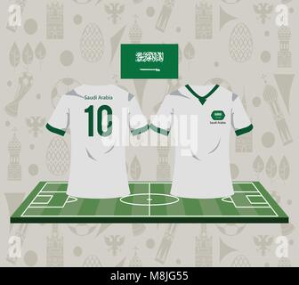 Il calcio saudia rabia sport usura tshirt illustrazione vettoriale graphic design Illustrazione Vettoriale