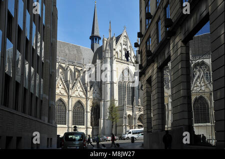 Brabantine Co-Cathedrale gotico collegiale des Ss Michel et Gudule / Collegiale Sint Michiels en Sint Goedele co kathedraal (San Michele e Santa Gudula Foto Stock