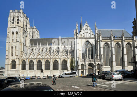 Brabantine Co-Cathedrale gotico collegiale des Ss Michel et Gudule / Collegiale Sint Michiels en Sint Goedele co kathedraal (San Michele e Santa Gudula Foto Stock