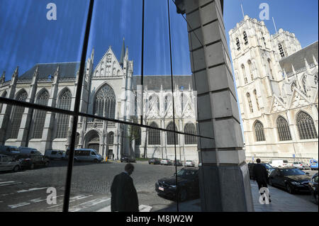 Brabantine Co-Cathedrale gotico collegiale des Ss Michel et Gudule / Collegiale Sint Michiels en Sint Goedele co kathedraal (San Michele e Santa Gudula Foto Stock